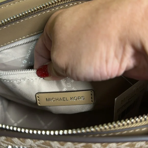 Michael Kors Tan and Cream Monogram Satchel - Picture 7 of 7